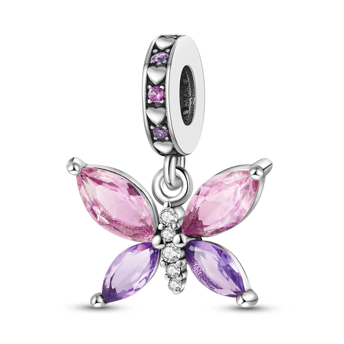 Pink Silver Plated Butterfly Flower Cat Girl Ballerina Shoe Charm Beads Fit Bracelet Necklace Pendant DIY Jewelry Making