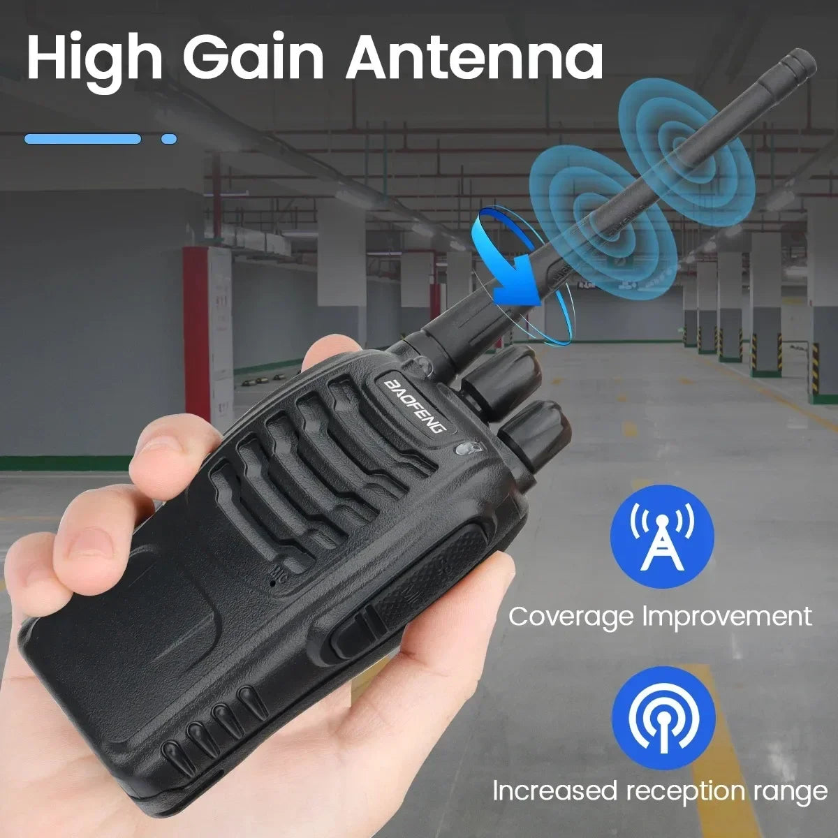 2Pcs 5W Baofeng BF-888S Walkie Talkie set  Dual Band Portable Two Way Radio Long Range Standby UHF:400-470MHz 16CH USB  Charging