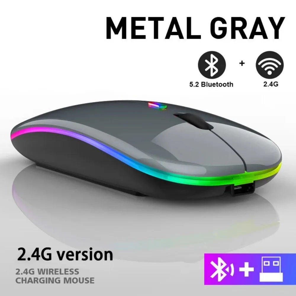 Wireless Mouse Gaming Mouse Backlight USB Compatible RGB Rechargeable Mice Silent Backlit Ergonomic Gaming Mouse for Laptop PC