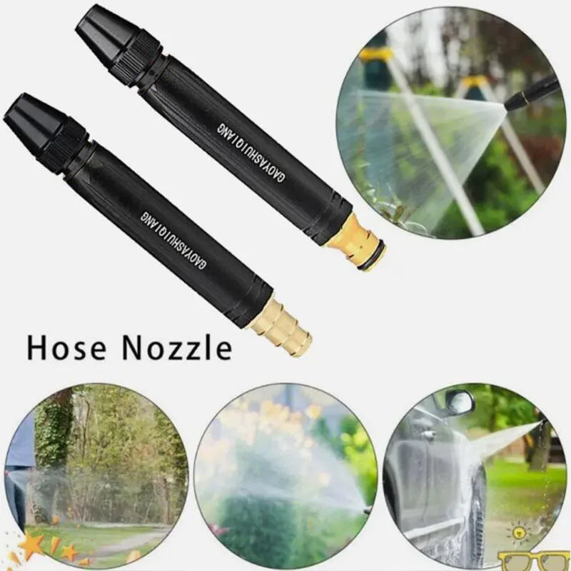 Portable High Pressure Washing Water Gun Adjustable Nipple Type Direct Spray Car Wash Nozzle Home Garden Shower Watering Hose